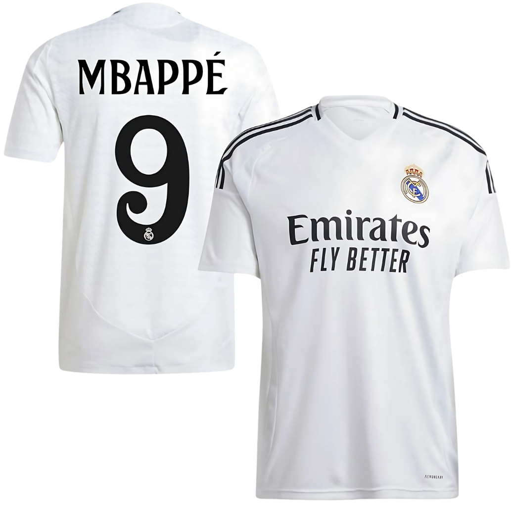 Real Madrid hemmatröja 2024/25 med Mbappé-tryck – vuxenstorlek