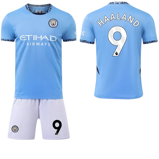 Manchester City hemmakit 2024/25 barn med Haaland – tröja och shorts
