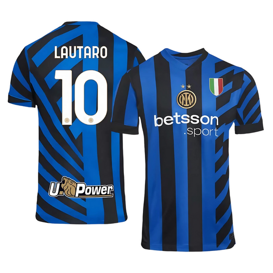 Inter tröja 2024/25 med Lautaro Martínez-tryck – vuxenstorlek